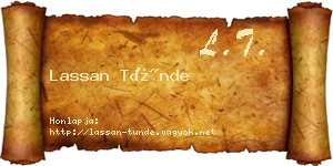 Lassan Tünde névjegykártya